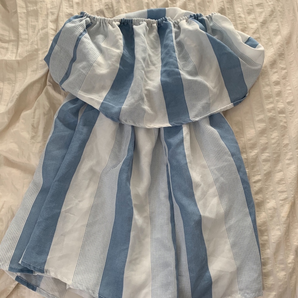 Blue and White Romper